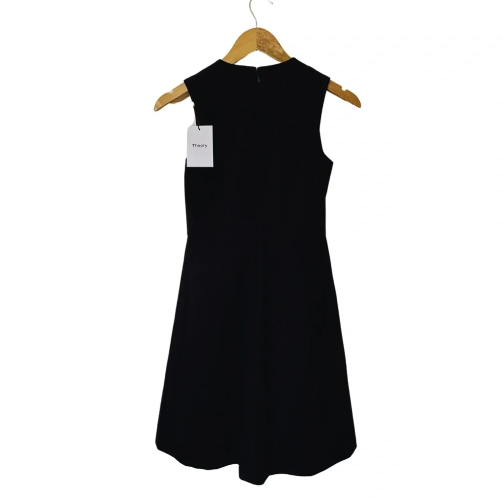 Theory Miyani Sevona Split Front Dress size 00 Black Stretch NWT - Picture 8 of 9